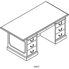 Hon 94000 Series 72W Double Pedestal Desk