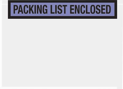 SI Products Packing List Envelopes, 7 x 5.5, Blue Panel Face, Packing List Enclosed, 1000/Case (