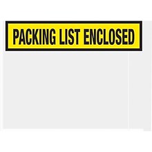 Packing List Envelopes, 4-1/2 x 5-1/2, Yellow Panel Face Packing List Enclosed, 1000/Case