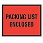 Packing List Envelopes, 7" x 5-1/2", Red Full Face "Packing List Enclosed", 1000/Case