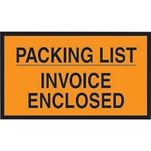 Packing List Envelopes, 7 x 10, Orange Full Face Packing List/Invoice Enclosed, 1000/Case