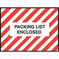 Packing List Envelopes, 4-1/2 x 6, Red Striped Full Face Packing List Enclosed, 1000/Case