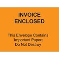 Packing List Envelopes, 4-1/2 x 6 Orange Full Face Invoice Enclosed-Do Not Destroy, 1000/Case