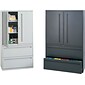 HON® 700 Series 2 Drawer Lateral File Cabinet w/Roll-Out & Posting Shelves, Light Grey, Letter/Legal, 36"W (HON785LSQ)