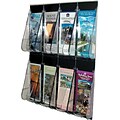 Deflecto Stand-Tall® Leaflet Wall Rack, 8 Pockets, Clear, 23 1/2H x 18 1/4W x 2 7/8D