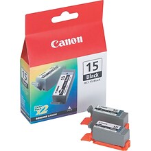 Canon 15 Black Standard Yield Ink Cartridge, 2/Pack (8190A003)