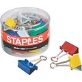 Staples® Medium Colored Metal Binder Clips, 1-1/4 Size, 5/8 Capacity (15344-CC)