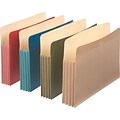 Pendaflex Earthwise 100% Recycled Reinforced File Pocket, 3 1/2 Expansion, Letter Size, Assorted, 4