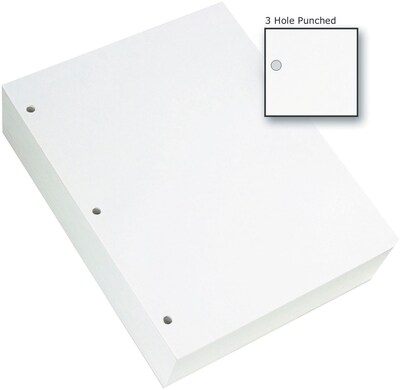 8.5" x 11" 3-Hole Punch Copy Paper, 20 lbs., 92 Brightness, 500 Sheets/Ream, 5 Reams/Carton (4072)