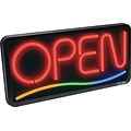 US Stamp & Sign® Newon® Lighted Signs, Open, 8 Horizontal with Color Wave