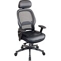Office Star™ Deluxe Mesh Back Leather Seat Executive Chair