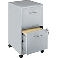 Space Solutions 2-Drawer Mobile File Cabinet with Wheels, Letter-Width, Silver, 18 Deep (16873)