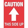 Caution This Side Up Shipping Labels, Red/White, 3H x 4W, 500/Rl