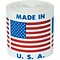 Tape Logic Labels, Made in U.S.A., 2 x 2, Red/White/Blue, 500/Roll (USA304)