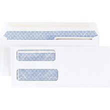 Staples Laser Check Size Double-Window Security-Tint Gummed Envelopes, 1,000/Box (381898/17046)