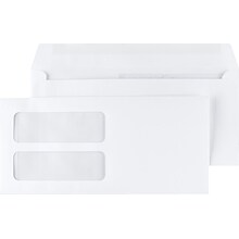 Staples® Gummed Double-Window 4 3/16 x 9 Envelopes for Laser Forms; White 1,000/Box (381911/17045)