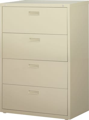 Quill Brand® Lateral File Cabinets; 30 Wide, 4-Drawer, Putty