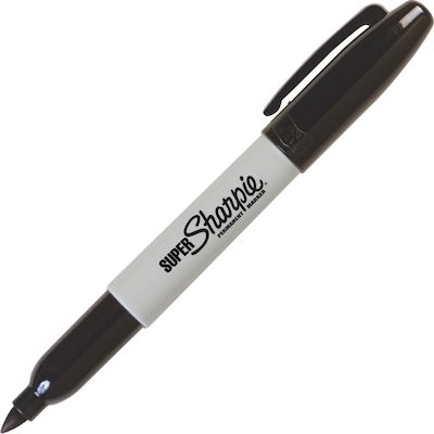 Sharpie Super Permanent Markers, Broad Fine Tip, Black (33001)