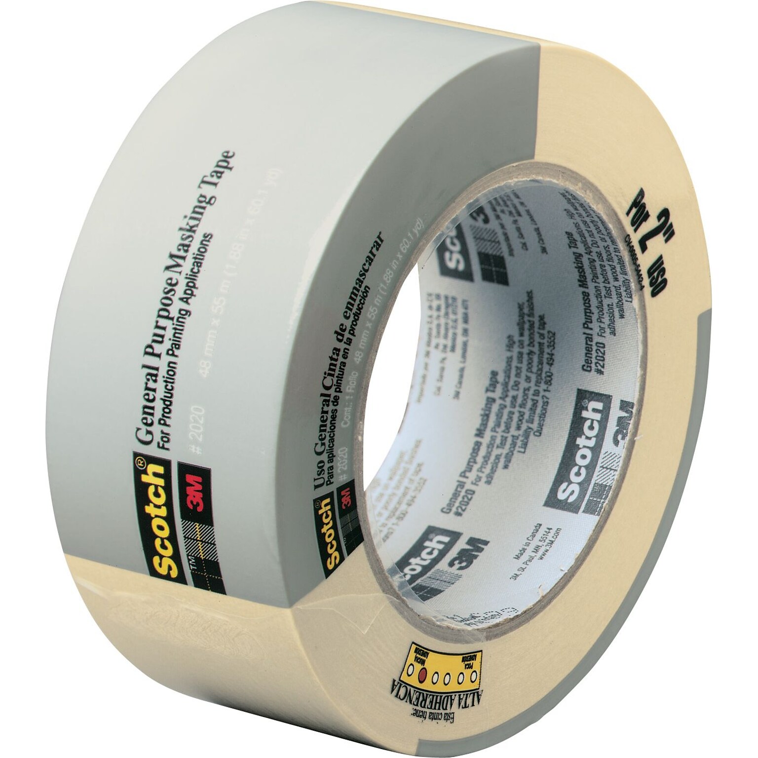 Scotch® Commercial-Grade Masking Tape for Production Painting, 1.88 x 60 yds (2020-48A-BK)