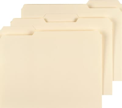 Staples® Reinforced File Folders, 1/3 Cut Tab, Letter Size, Manila, 250/Box (TR502677)