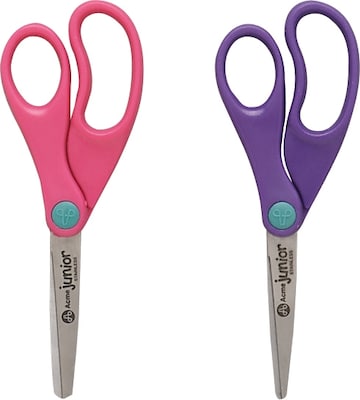 Westcott Value 5 Stainless Steel Kids Scissors, Pointed Tip, Assorted Colors, 12/Pack (13141)