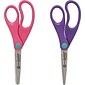 Westcott Value 5" Stainless Steel Kid's Scissors, Pointed Tip, Assorted Colors, 12/Pack (13141)