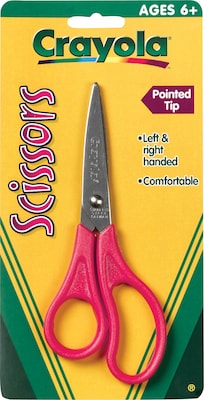 Crayola Stainless Steel Kids Scissors, Pointed Tip, 5-3/8 (69-3010)
