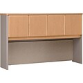 Bush Business Furniture Cubix 60W Hutch, Danish Oak/Sage, Installed (WC64361FA)