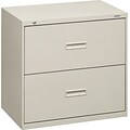 HON 400 Series 2-Drawer Lateral File Cabinet, Letter/Legal, Light Gray, 30W (BSX432LQ)