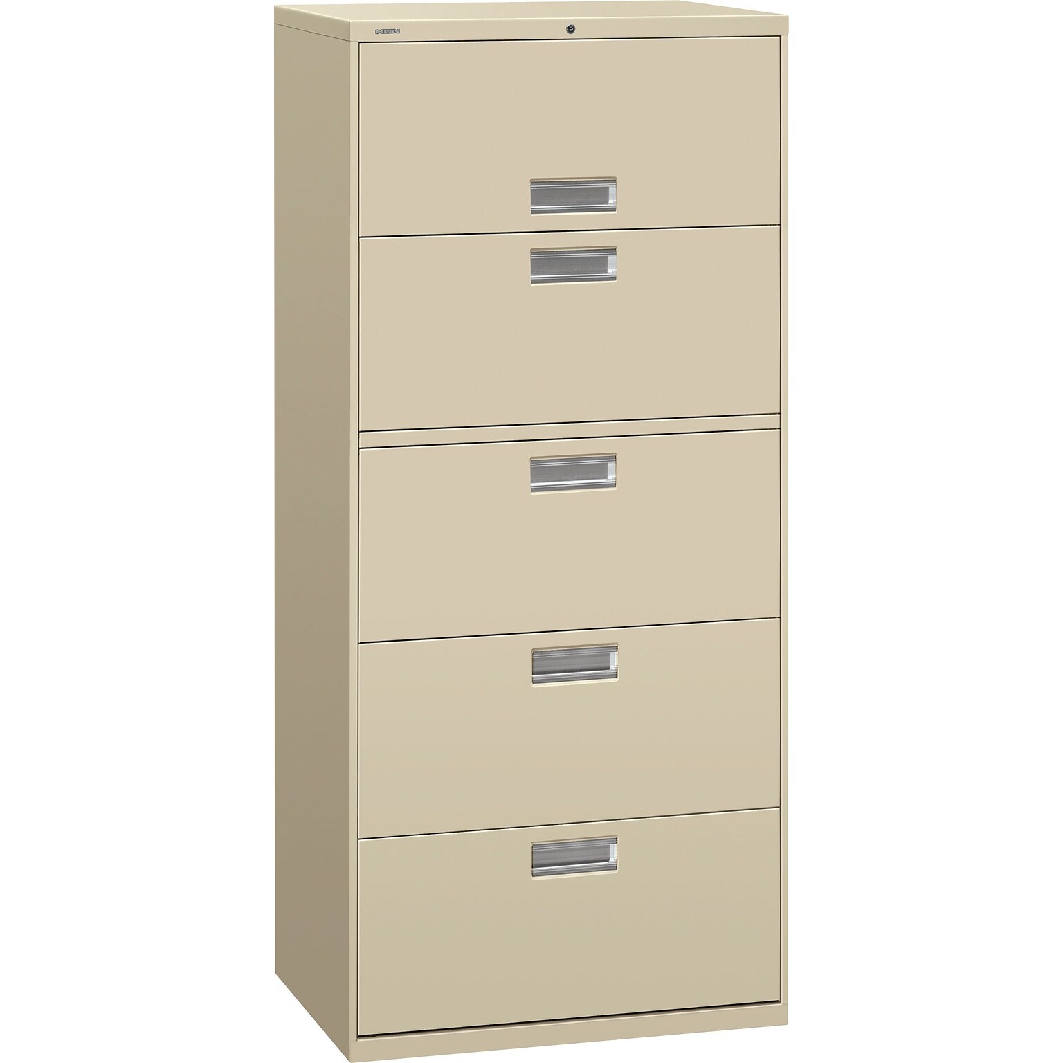 HON Brigade 600 Series 5 Drawer Lateral File Cabinet, Letter, Putty, 30W (675L-L) NEXT2018 NEXT2Day