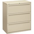 Hon® 700 Series 3-Drawer Lateral File Cabinet, Putty, Letter/Legal (783LL)