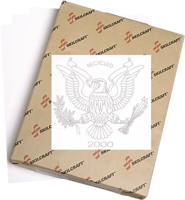 AbilityOne U.S. Federal Seal Watermark Paper, 8.5" x 11",White, 500 Sheets/Ream, 10 Reams/Carton (7530012002203)