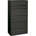 HON Brigade® 700 Series Lateral File, 5-Drawer, 67Hx36Wx19-1/4D, Charcoal