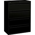 HON Brigade® 700 Series Lateral File, 4-Drawer, 53-1/4Hx42Wx19-1/4D, Black