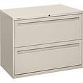 HON Brigade® 700 Series Lateral File, 2-Drawer, 28-3/8Hx36Wx19-1/4D, Light Grey