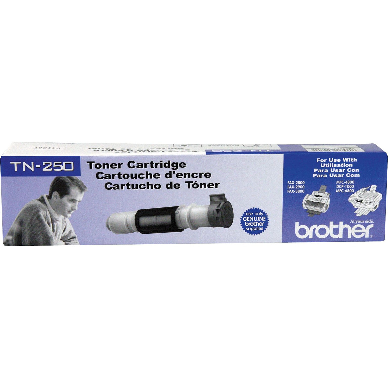 Brother TN-250 Black Standard Yield Toner Cartridge, Prints Up to 2,200 Pages
