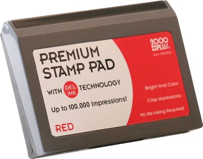 Cosco 2000 Plus® Gel-Based Stamp Pad, Red, #2, 3 1/4 x 6 1/4 (030257)