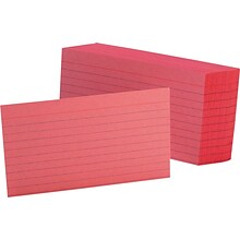 Oxford Lined Index Cards, 3 x 5, Cherry, 100 Cards/Pack (7321 CHE)