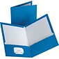 Staples® Two-Pocket Laminated Portfolios, Light Blue, 10/Pack (13373-CC)