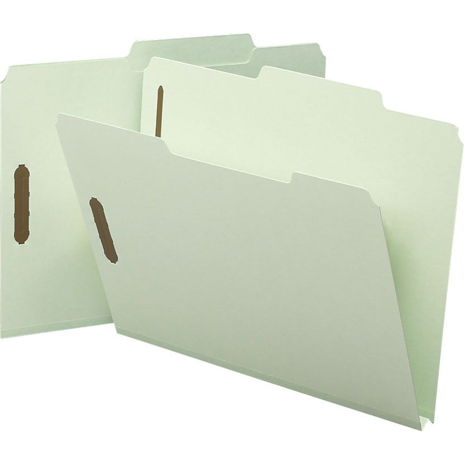 Smead SafeSHIELD® Recycled Heavy Duty Pressboard Classification Folder, 1 Expansion, Letter Size, Gray/Green, 25/Box (14980)