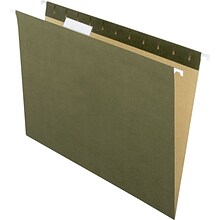 Pendaflex Earthwise Recycled Hanging File Folder, 3/4 Expansion, 5-Tab, Letter Size, Green, 25/Box (