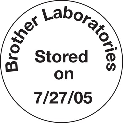 Brother DK-1218 Round Paper Labels, 94/100" x 94/100", Black on White, 1,000 Labels/Roll (DK-1218)