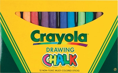 Crayola Drawing Chalk, Assorted Colors, 12/Box (51-0403)