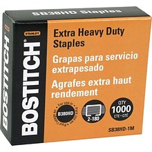Bostitch 3/8 Length High Capacity Staples, Full Strip, 1000/Box (SB38HD-1M)