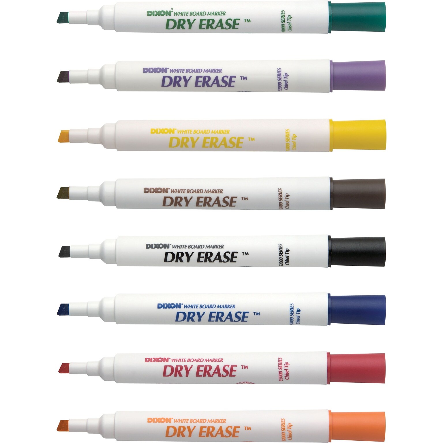 Ticonderoga Dry Erase Markers, Chisel Tip, Assorted, 8/Pack (92080)