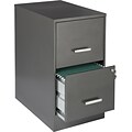 Space Solutions 2-Drawer File Cabinet, Letter-Width, Metallic Charcoal, 22 Deep (16871)