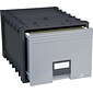 Storex Plastic Archive Storage Box with Lock, Letter Size, Black (61178E02C)