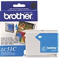 Brother LC51C Cyan Standard Ink Cartridge, Prints Up to 400 Pages