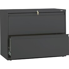 Hon® Brigade® 800 Series 2-Drawer Lateral File Cabinet, Charcoal, Letter/Legal (882LS)