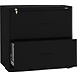 HON Lateral File, 2 Drawers, Molded Pull, 30"W, Black Finish (BSX432LP)